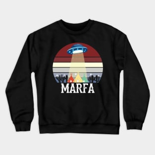 Marfa TX Ghost Lights Festival UFO Texas Art Crewneck Sweatshirt